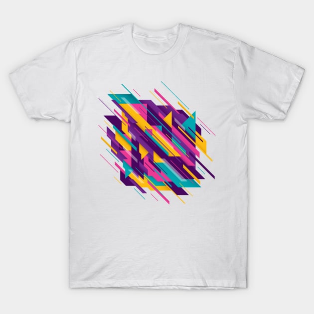 colorful triangle geometric abstract T-Shirt by Pixel Poetry